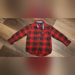 Next Red and Black Plaid Kids Button Down Shirt